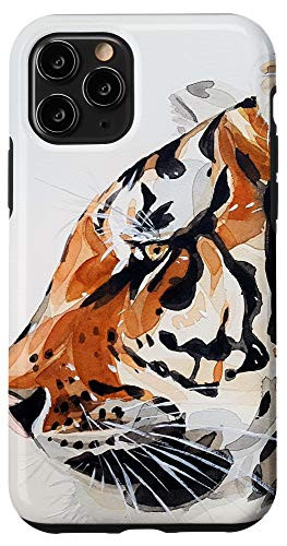 iPhone 11 Pro Tiger Head paint Animal Head Paint Tiger lover Case