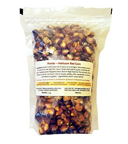 ALMA SEMILLERA Heirloom Corn Posole  1lb  - Red Belatove