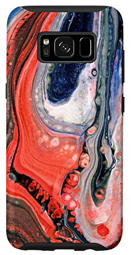 Galaxy S8 Pink  and  Blue Abstract Paint Swirl Artist Design Case