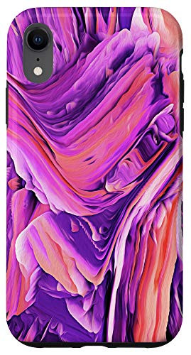 iPhone XR Purple Blue Pink Orange Red Pattern AEH104 Case