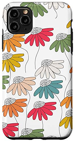 iPhone 11 Pro Max Garden Flowers Florals Pink  and  Green Orange White Pattern Case