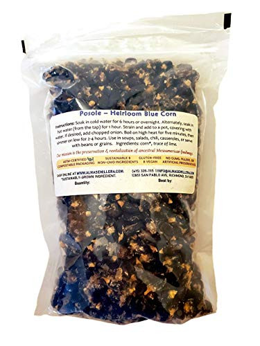 ALMA SEMILLERA Heirloom Corn Posole  1lb  - Blue Conico