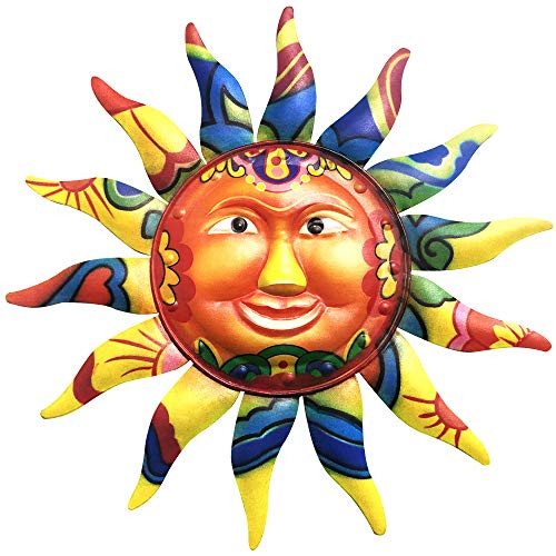SANKUU Metal Wall Decor  12.7 Inch Metal Sun Wall Art Decor Hanging for Indoor Outdoor Home Garden