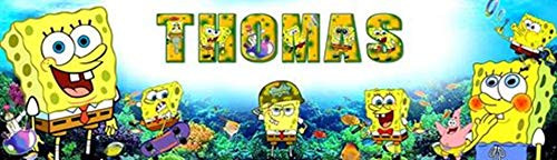 SpongeBob 1 - Personalized Birthday Name Poster with Custom Name On it  Border Mat and Frame Options