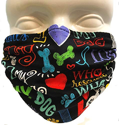 Breathe Healthy Face Mask - Washable  Reusable Mask  I Love My Dog Design