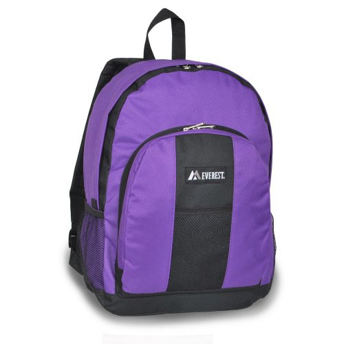 Everest Backpack Carry Shoulder Bag w Front  and  Side Pockets - Purple