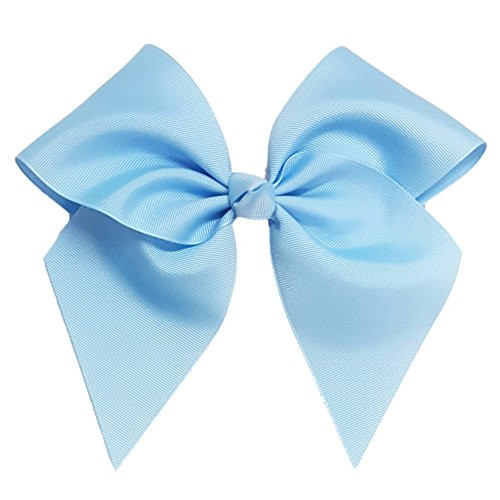 Victory Bows Large 7" Light Blue Hair Bow made with 3" Grosgrain Ribbon- The Anna-Made in USA Pony Tail Band XLB150 Victory Bows Large 7" Light Blue Hair Bow made with 3" Grosgrain Ribbon- The Anna-Made in USA Pony Tail Band XLB150