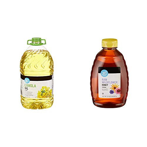 Amazon Brand - Happy Belly Canola Oil 1 Gallon 128 Fl Oz and Happy Belly Raw Wildflower Honey 32 oz Previously Solimo Packaging May Vary Amazon Brand - Happy Belly Canola Oil 1 Gallon 128 Fl Oz and Happy Belly Raw Wildflower Honey 32 oz Previously Solimo Packaging May Vary