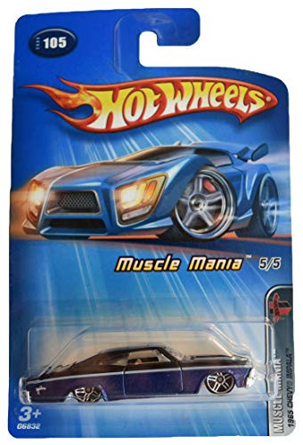Hot Wheels  1965 Chevy Impala   Muscle Mania 5 5  Dark Metallic Blue