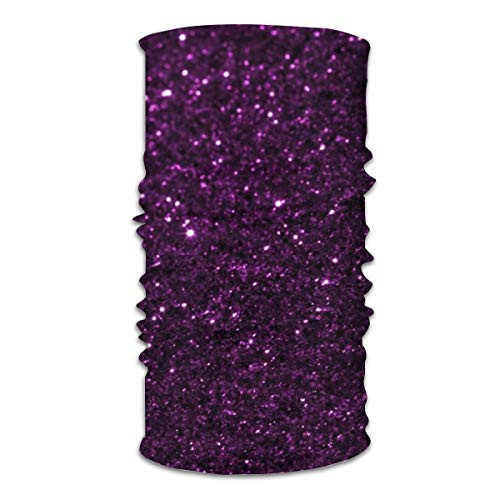 Headwear seamless Bandana Sparkling Purple Glitter Face Mask for Dust Neck Gaiter Balaclava Tube Face Scarf Mask UV for men