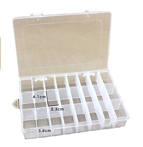 Nube-dress Hard Plastic Clear Compartment Jewelry Storage Box Organizer with Removable Dividers