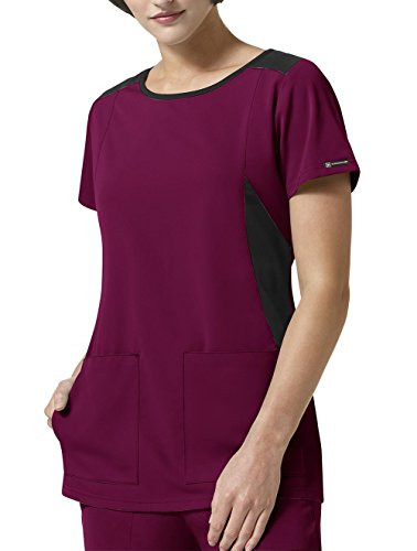 WonderWink Size Hp Sync V-Neck Women's Plus Scrub Top  Wine  3X-Large