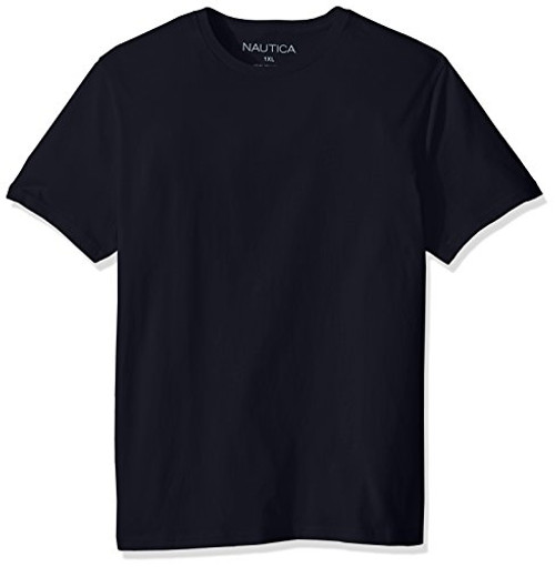 Nautica Men's Short Sleeve Solid Crew Neck T-Shirt  Navy  Large