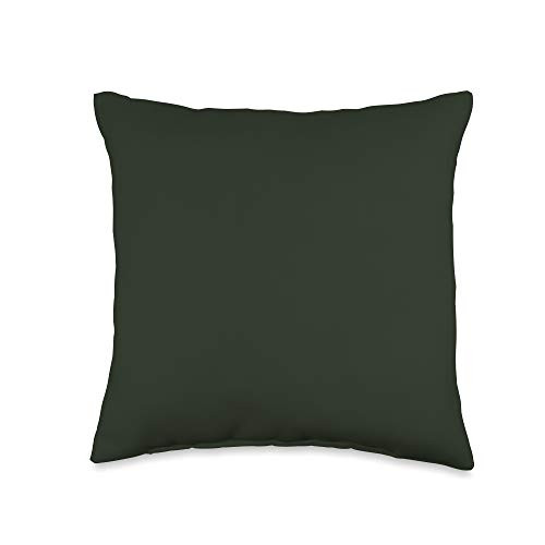 Fancy Solid Color Gifts Co Pine Tree Dark Green Plain Solid Color Simple Classic Throw Pillow  16x16  Multicolor