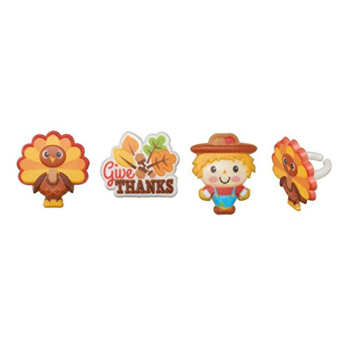 Harvest Friends Fall Thanksgiving Cupcake Rings - 24 pc