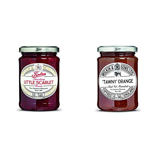 Tiptree Little Scarlet Strawberry Preserve  12 Ounce Jar  and  Tawny Orange Marmalade  12 Ounce Jar