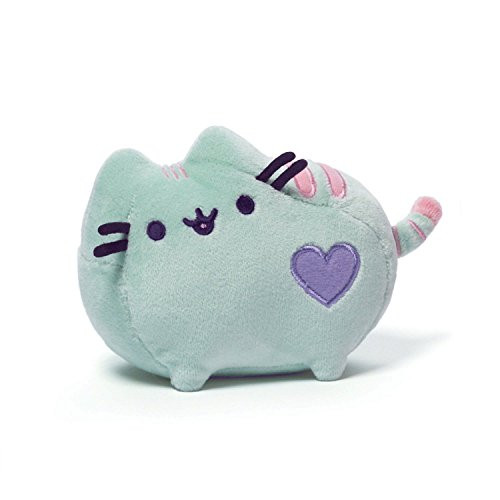 GUND Pusheen Heart Pastel Cat Plush Stuffed Animal, Green, 6"