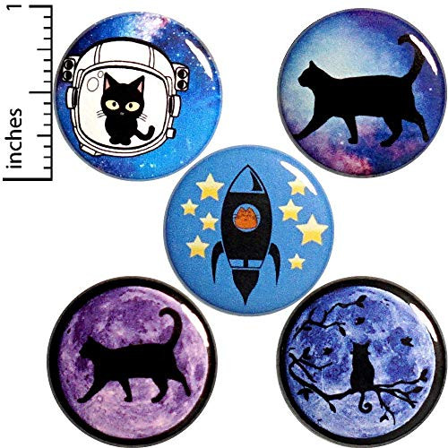 Cat Button 5 Pack Pins or Magnets 1 Inch P18-2