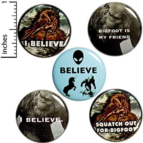 Bigfoot 5 Pack Button Pins or Magnets 1 Inch P16-5