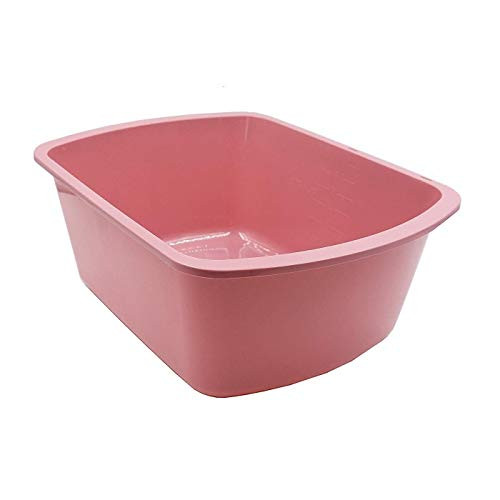 7 Quart Rectangular Plastic Wash Basin with Graduations  Rose  Pack of 6