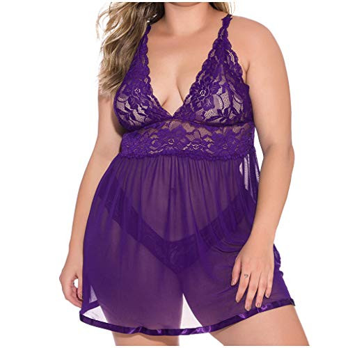 Women Lingerie Lace Babydoll Strap Chemise Halter Teddy V Neck Sleepwear Purple Women Lingerie Lace Babydoll Strap Chemise Halter Teddy V Neck Sleepwear Purple