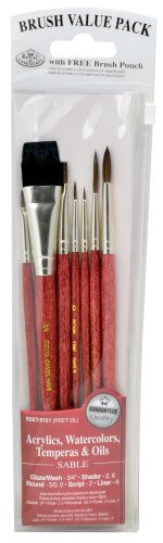 Royal Langnickel Sable Brush Set Value Pack, 7-Pack