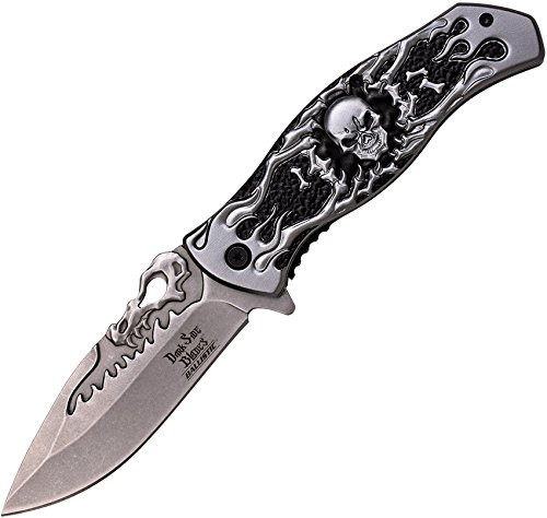 DARK SIDE DS-A024GY-MC DSA024GY-Brk Skull Linerlock A/O Gray