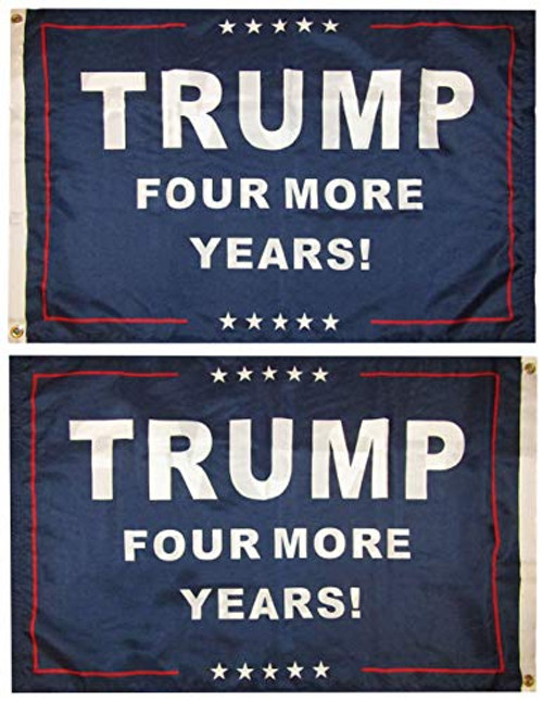 Trade Winds 2x3 Trump Four More Years Blue Double Sided 100D Woven Poly Nylon Flag 2'x3' Banner Grommets Heavy Duty RUF Trade Winds 2x3 Trump Four More Years Blue Double Sided 100D Woven Poly Nylon Flag 2'x3' Banner Grommets Heavy Duty RUF