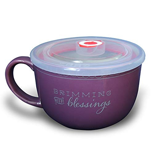 Abbey Gift Purple Abbey and CA Gift Ceramic Cozy Keeper Soup Mug with Lid 20 oz 20 Ounce Abbey Gift Purple Abbey and CA Gift Ceramic Cozy Keeper Soup Mug with Lid 20 oz 20 Ounce