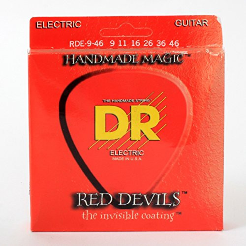DR Strings  9-46 Lite and Heavy Set Handmade Red Devils Coated Electric Strings  RDE946