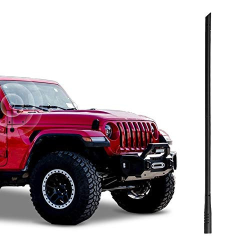 KSaAuto 13" Short Antenna Compatible with Jeep Wrangler JK JKU JL JLU Rubicon Sahara Gladiator 2007-2021  Car Wash Proof Flexible Rubber Antenna Replacement  Designed for Optimized Radio Reception