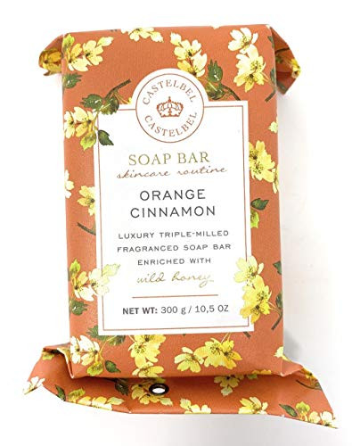 Castelbel Orange Cinnamon Triple Milled Fragranced Soap Bar  10.5 Ounces