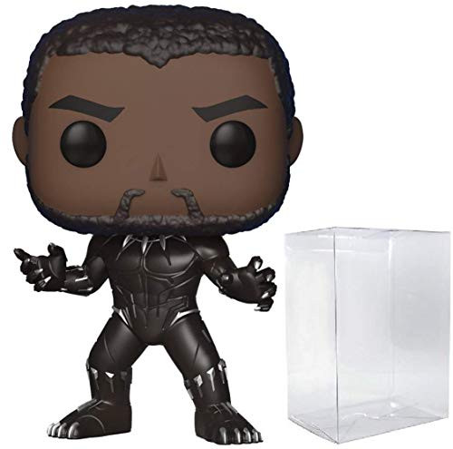 Funko Pop Marvel  Black Panther - Unmasked Black Panther 273 Vinyl Figure  Bundled with Pop Box Protector CASE