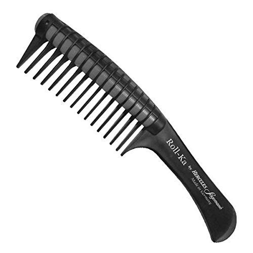 Hercules Sägemann NYH Roll-Ka Anti Splicing Hair Comb  9-Inch Length  Black Grey