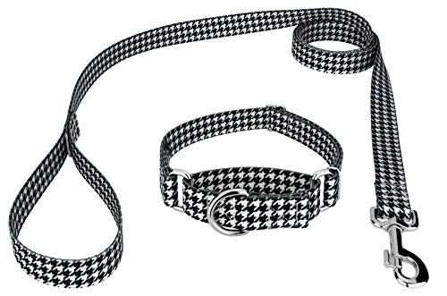 Country Brook Petz - Houndstooth Martingale Dog Collar  and  Leash - Medium