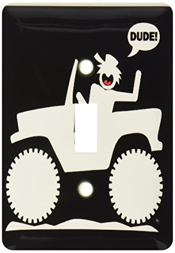 3dRose lsp_14748_1 Car Dude Black Sign 1 Single Toggle Switch