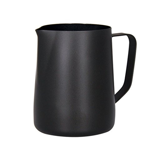 SIPLIV 20 Oz 600 ml  Stainless Steel Espresso Steaming Pitchers Milk Frothing Pitcher Creamer Macchiato Cappuccino Latte Art Making Pitcher Cups Frothing Pitcher - Black