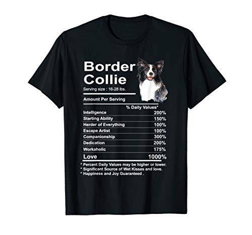 Funny Border Collie Facts nutrition Gift Border Collie Mom T-Shirt
