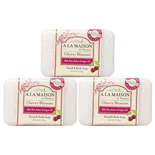 A La Maison Cherry Blossom Bar Soap 8.8 Oz  3 Pack