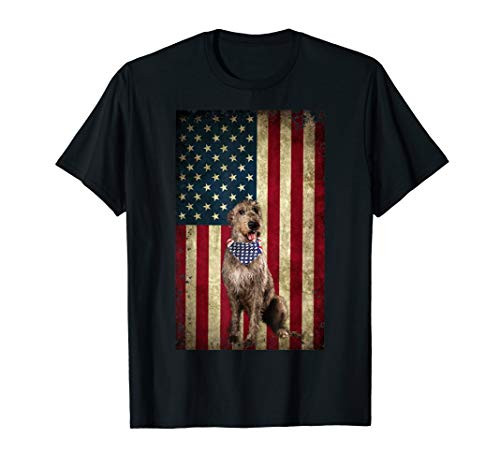 American Irish Wolfhounds dog bandana 4th of July t-shirt American Irish Wolfhounds dog bandana 4th of July t-shirt
