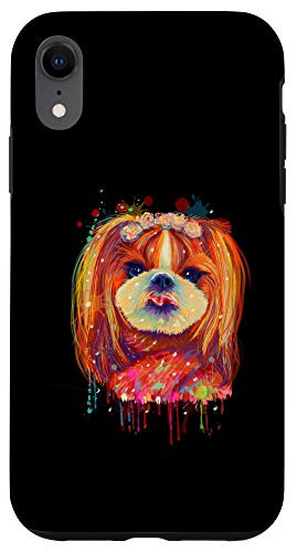 iPhone XR Colorful Shih Tzu Dog Breed Owner Paint Lover Painting Gift Case