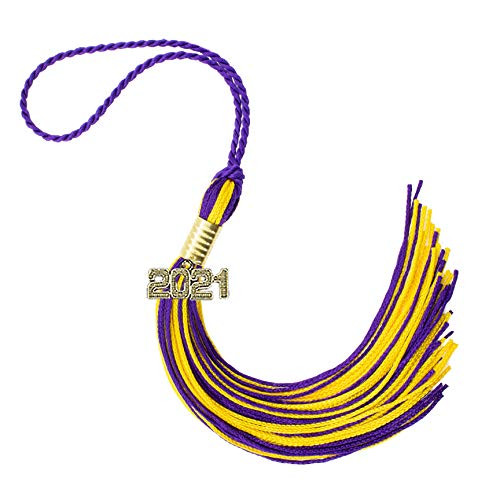 2021 Purple   Gold Graduation Tassel - Every School Color Available -Made in USA