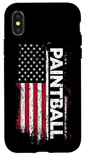 iPhone X XS Vintage American USA Flag Cool Paintball Case