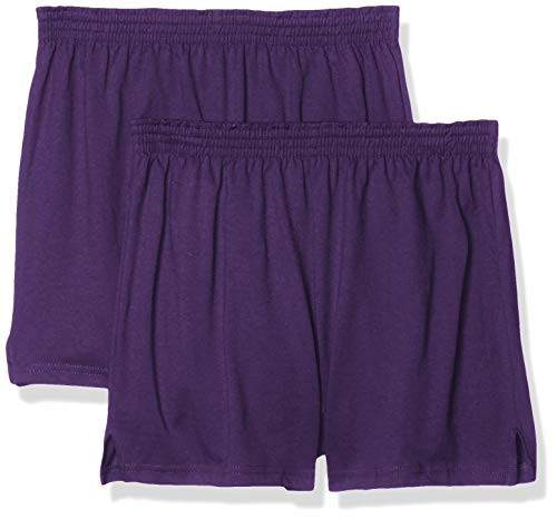 Soffe Juniors' Authentic Cheer Short  Purple  Small  2-Pack