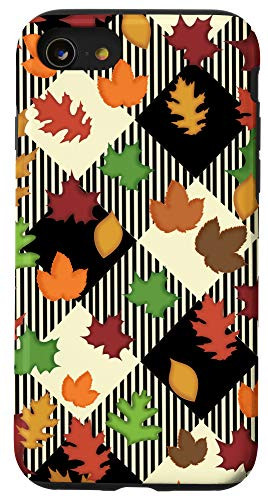 iPhone SE  2020    7   8 Black Orange Buffalo Plaid Thanksgiving Fall Autumn Pumpkin Case