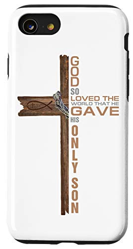 iPhone SE  2020    7   8 Religious Cross John 3 16 God Loved the World Jesus Bible Case