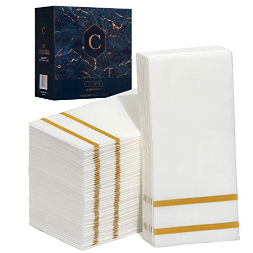 Disposable Guest Towels for Bathroom  Linen-Feel Decorative Paper Hand Towels  Soft  Durable  Absorbent  Quality Hand Dinner Napkins Good for Kitchen  Parties  Weddings  Events or Restaurants