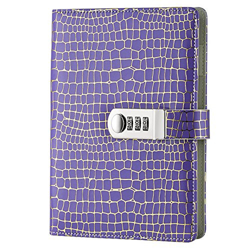 Junshop Stationery Notebook Password With Lock Diary Creative Password Diary Student Handbook Notepad Locking Journal Diary  Purple