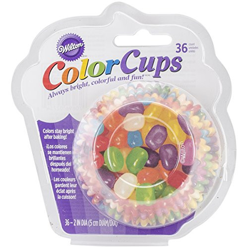 Wilton 415-2754 36 Count Color Cups Jelly Bean Baking Cups, Assorted
