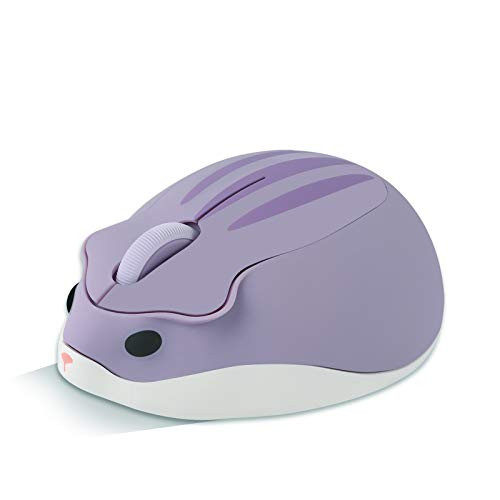 2.4GHz Wireless Mouse Cute Animal Hamster Shape Cartoon Mini Travel Mouse 1200DPI Portable Mobile Optical Mouse USB Computer Mice Silent Cordless Mouse for PC Laptop Computer Notebook MacBook  Purple